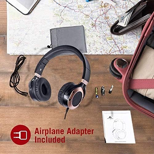 MONODEAL Active Noise Cancelling Headphones with Microphone and Airplane Adapter... - Image 8