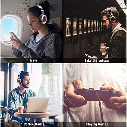 MONODEAL Active Noise Cancelling Headphones with Microphone and Airplane Adapter... - Image 7