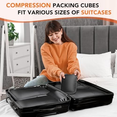 Packing Cubes for Travel, 6 Set Lightweight Compression Travel Bags - Luggage Su... - Image 8