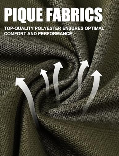 Tyhengta Men's Polo Shirt Long Sleeve Quick Dry Athletic Performance Shirts Piqu... - Image 6