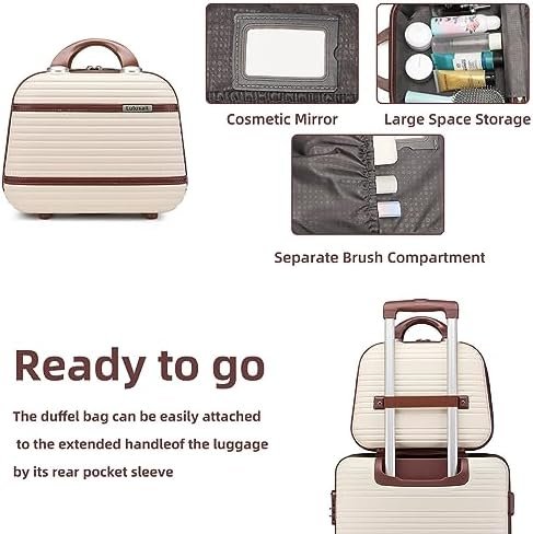 Luggage Sets 6 Piece with two Cosmetic Case, Expandable(Only 28 & 24") Hardside ... - Image 9