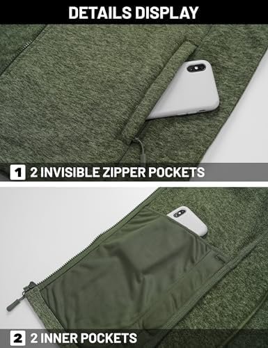 TACVASEN Men's Fleece Jackets Full Zip Lightweight Jacket Casual Soft Warm Coats... - Image 6