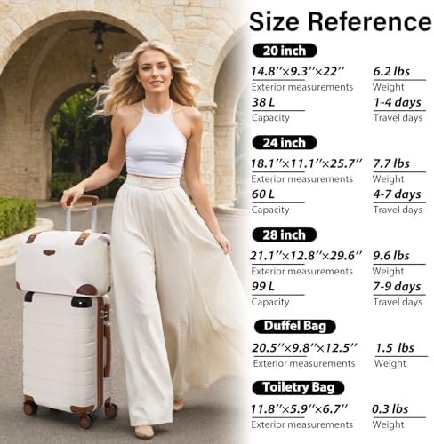 Coolife Luggage Set Suitcase 3 Piece Luggage Set Carry On Travel Luggage TSA Loc... - Image 8