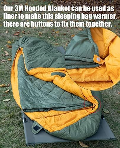 iClimb 3M Thinsulate Insulation Mummy Sleeping Bag with Compression Sack Ultrali... - Image 9