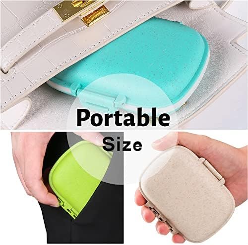 4 Pack Pill Organizer, Daily Pill Case with Label, 8 Compartment Travel Pill Box... - Image 7