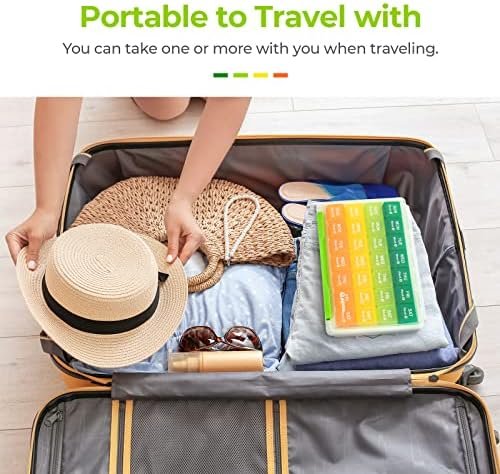 AUVON Monthly Pill Organizer Moistureproof, Large 28 Days Pill Case with Removab... - Image 7