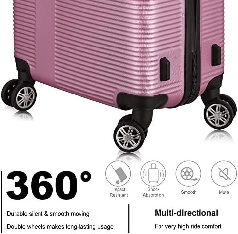 HOUAGI Luggage Sets ABS Hardshell 3pcs Clearance Luggage Hardside Lightweight Su... - Image 6