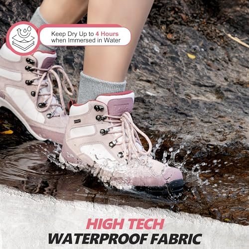 R CORD Womens Hiking Boots Breathable Hiking Boots Womens Waterproof Ankle Suppo... - Image 3