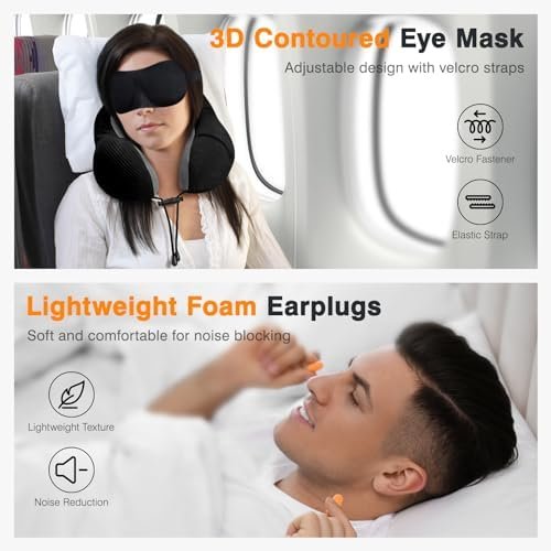 Travel Pillow for Airplane Memory Foam Neck Pillow, Soft & Support Travel Pillow... - Image 5