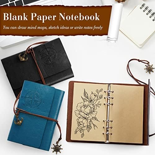 Epakh 4 Pack Leather Writing Journal Notebook Refillable Notebooks A6 Travel Jou... - Image 7