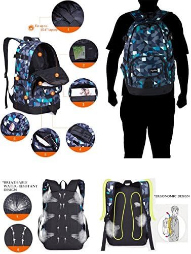 rickyh style School Backpack Travel Bag for Men & Women Lightweight College Back... - Image 8