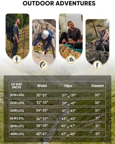 Cycorld Men's-Hiking-Pants-Lightweight-Water-Resistant-Quick-Dry Stretch Cargo T... - Image 8