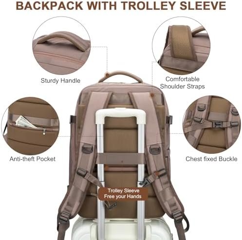 RDTGO Travel Backpack For Women, 40L Carry-On Backpack, Airline Approved Persona... - Image 7