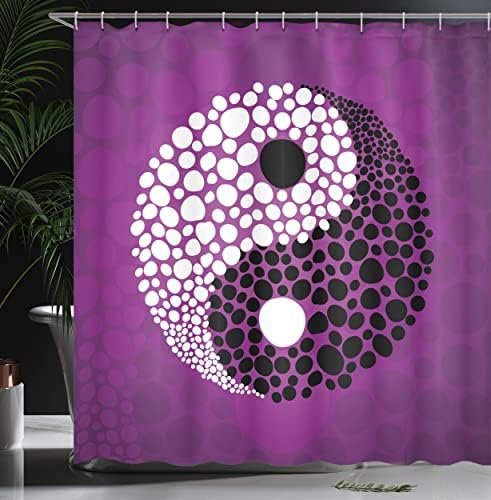 Ambesonne Ying Yang Shower Curtain, Abstract Design Harmony and Balance Eastern ... - Image 4