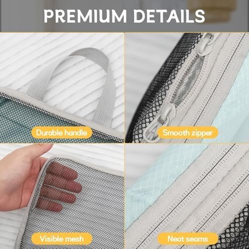 Compression Packing Cubes 8 Set, Dual Zipper Compression Packing Cubes for Trave... - Image 9