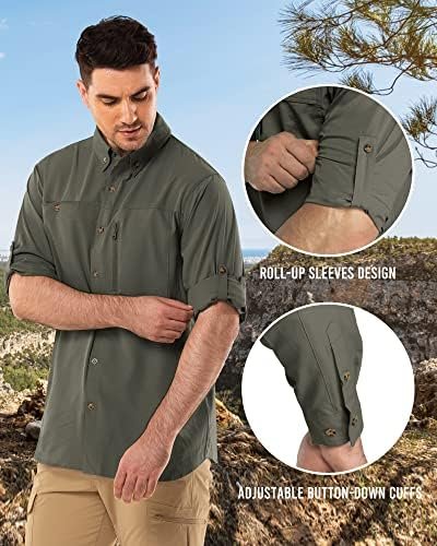 Outdoor Ventures Men's Long Sleeve Hiking Shirt UPF 50 UV Sun Protection Shirt C... - Image 6