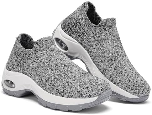 Walking Shoes Women Slip On Sock Sneakers Mesh Non Slip Shoes Air Cushion Platfo... - Image 2