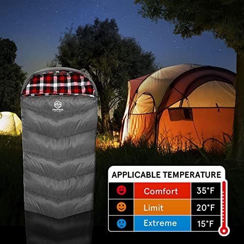 Coastrail Outdoor Sleeping Bag for Adults, XL THREE-ZONE Thickened Design Warm a... - Image 10