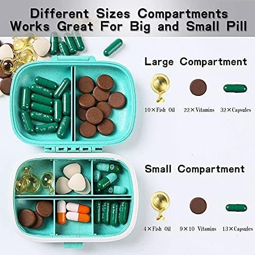 4 Pack Pill Organizer, Daily Pill Case with Label, 8 Compartment Travel Pill Box... - Image 3