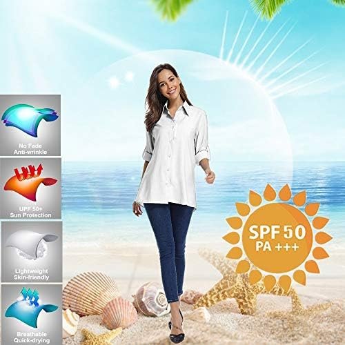 Women's UPF 50 Long Sleeve Sun Protection Shirts Quick Dry Outdoor Fishing Hikin... - Image 5