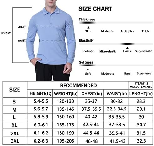 JWM Men's Long Sleeve Golf Polo Shirts - Athletic Casual Travel Performance Coll... - Image 7