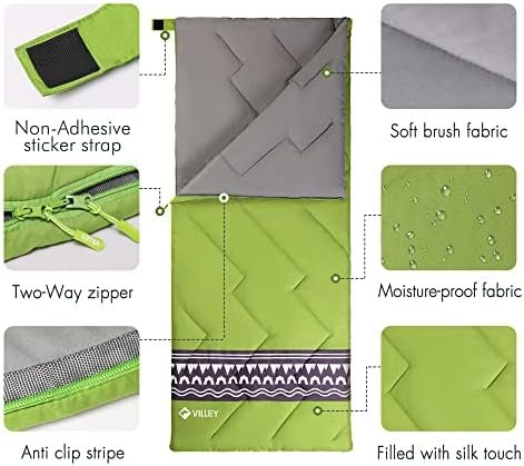 VILLEY Camping Sleeping Bag, Lightweight Backpacking Sleeping Bag with Compressi... - Image 6