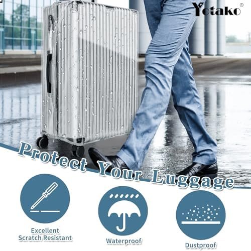 Yotako Upgraded Zippered Clear PVC Suitcase Cover, 30 Inch Luggage Covers for Su... - Image 7