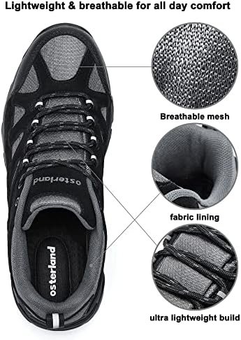 Osterland Men's Hiking Shoes - Outdoor Low-Top Trekking Trail Shoes,Waterproof L... - Image 4