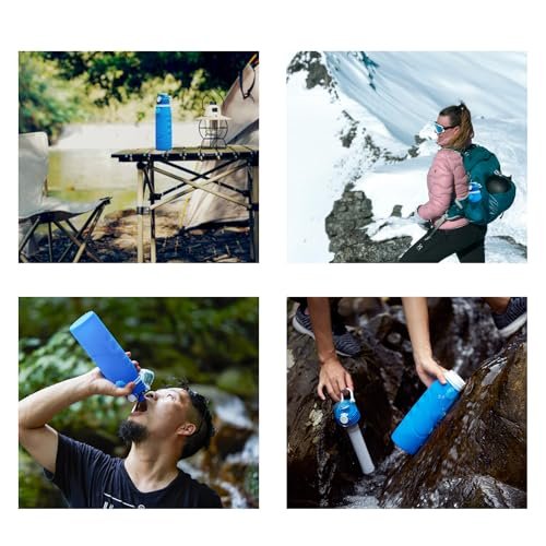 Ultra-Filtration Filtered Water Bottle,Portable Water Filter with 1l,Foldable Wa... - Image 8