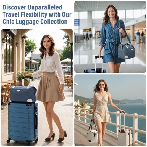 Coolife Luggage Set Suitcase 3 Piece Luggage Set Carry On Travel Luggage TSA Loc... - Image 3