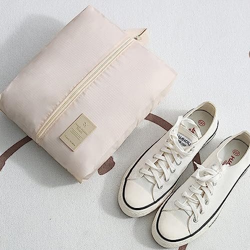 Laebevon 7 Set Packing Cubes with Shoe Bag - Travel Luggage Organizer, Beige - Image 9