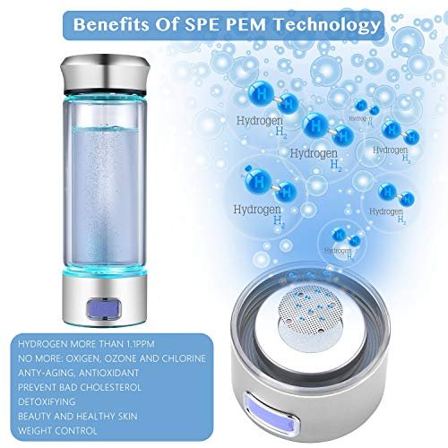 LevelUpWay - Glass Hydrogen Water Bottle Generator with SPE PEM Technology (350m... - Image 7