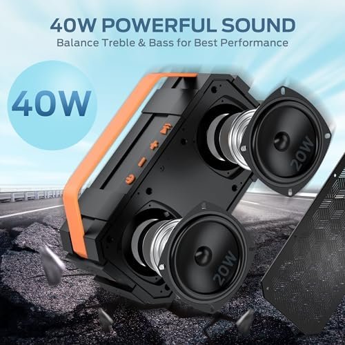 BUGANI Bluetooth Speakers, 40W Loud Portable Bluetooth Speaker with Stereo Sound... - Image 4