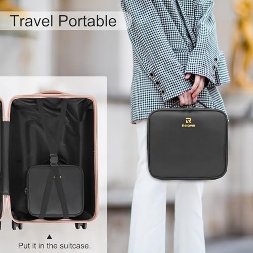 Relavel Travel Makeup Train Case Makeup Cosmetic Case Organizer Portable Artist ... - Image 7