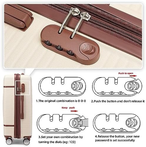 Luggage Sets 6 Piece with two Cosmetic Case, Expandable(Only 28 & 24") Hardside ... - Image 7