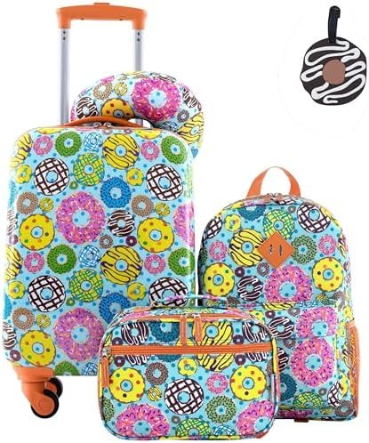 Travelers Club 5 Piece Kids' Luggage Set, Donut - Image 2