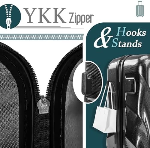 Carry On Luggage 22x14x9 Airline Approved,ABS+PC Hardside Luggage with Spinner W... - Image 6