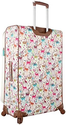 Lily Bloom Giraffe Park Luggage 24" Expandable Design Pattern Suitcase With Spin... - Image 4