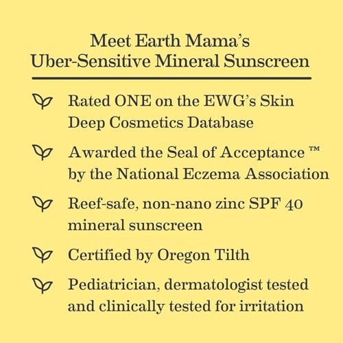Earth Mama Uber-Sensitive Mineral Sunscreen Lotion SPF 40 | Reef Safe, Non-Nano ... - Image 6