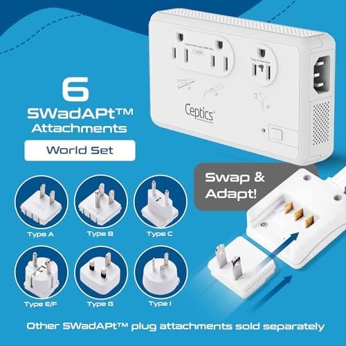 Ceptics 2000W Travel Voltage Converter for Hair Dryer & 200W Convert 220V to 110... - Image 5