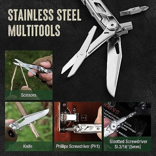 Mossy Oak 12-in-1 Multitool Pocket Knife with Pouch, Stainless Steel Multitool K... - Image 5