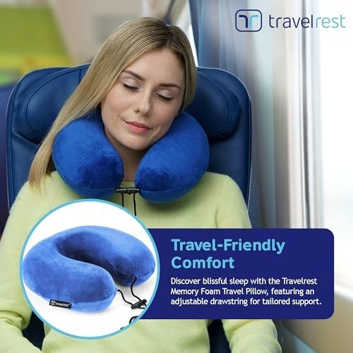 TRAVELREST - Therapeutic Memory Foam Travel & Neck Pillow - Washable Micro-Fiber... - Image 6