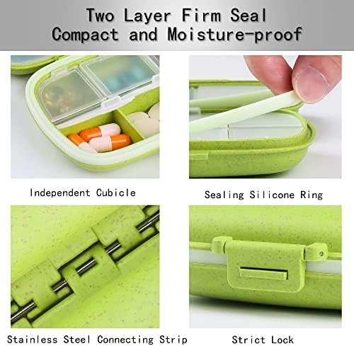 4 Pack Pill Organizer, Daily Pill Case with Label, 8 Compartment Travel Pill Box... - Image 5