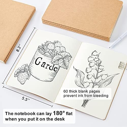 feela 15 Pack Blank Kraft Notebooks, Unlined Sketchbook Note Pad Travel Journal ... - Image 3