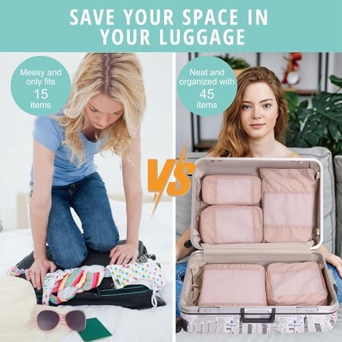 Expandable Compression Packing Cubes for Suitcases,6 Set Lightweight Compressibl... - Image 8