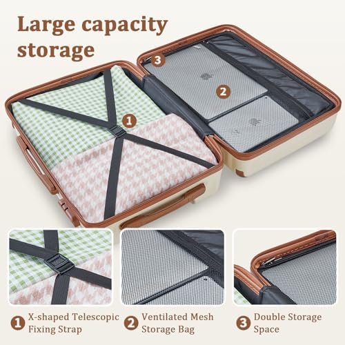 Joyway Carry on Suitcase 20 Inch,Hardside Travel Carry-on Luggage 22x14x9 Airlin... - Image 7