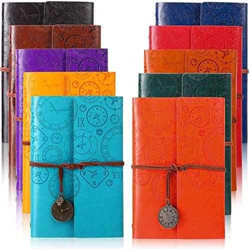 Glenmal 10 Pack PU Leather Journal Notebook Refillable Travel Writing Journals V... - Image 2