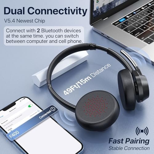 Wireless Bluetooth Headset with Noise Canceling Microphone, 2024 Bluetooth V5.4 ... - Image 6