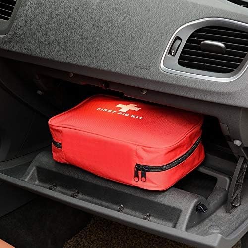 Red First Aid Kit Bag Empty, Empty Travel First Aid Bag Storage Compact Survival... - Image 8