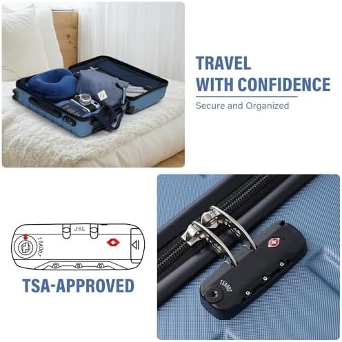 Coolife Luggage Set Suitcase 3 Piece Luggage Set Carry On Travel Luggage TSA Loc... - Image 4